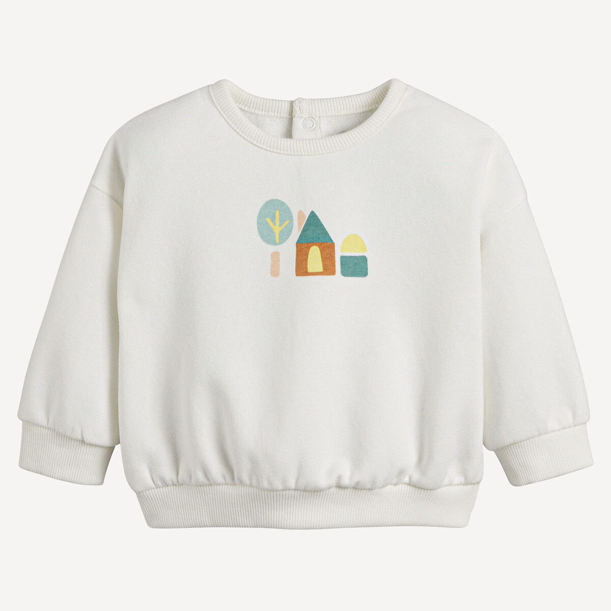 La Redoute Collections Φούτερ από φανέλα με στρογγυλή λαιμόκοψη και σούστες πίσω