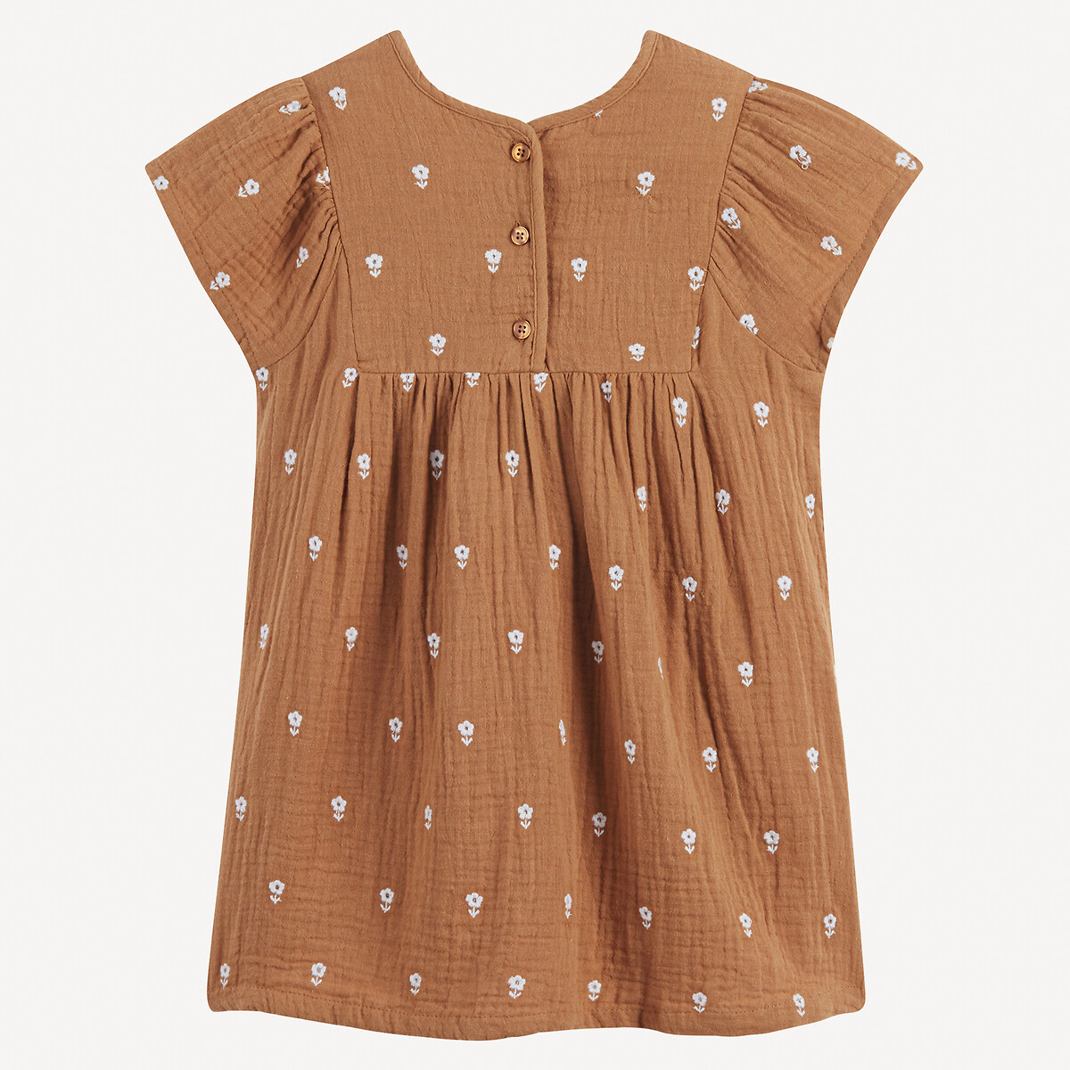 La Redoute Collections Εβαζέ φόρεμα από βαμβακερή γάζα με κοντά μανίκια