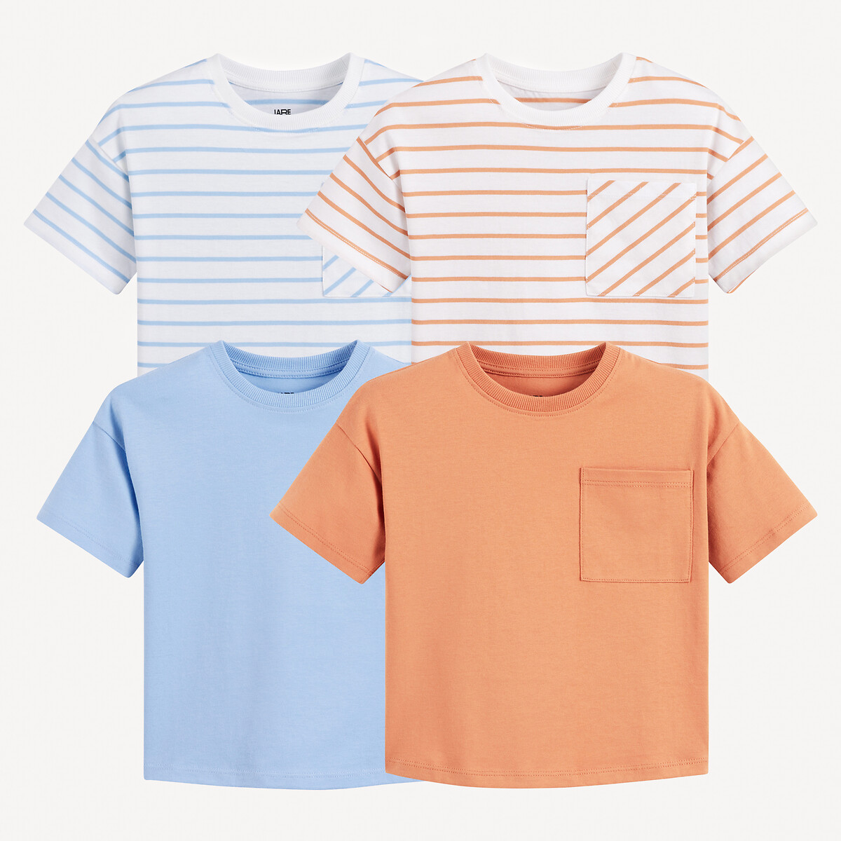 La Redoute Collections Σετ 4 T-shirt με στρογγυλή λαιμόκοψη