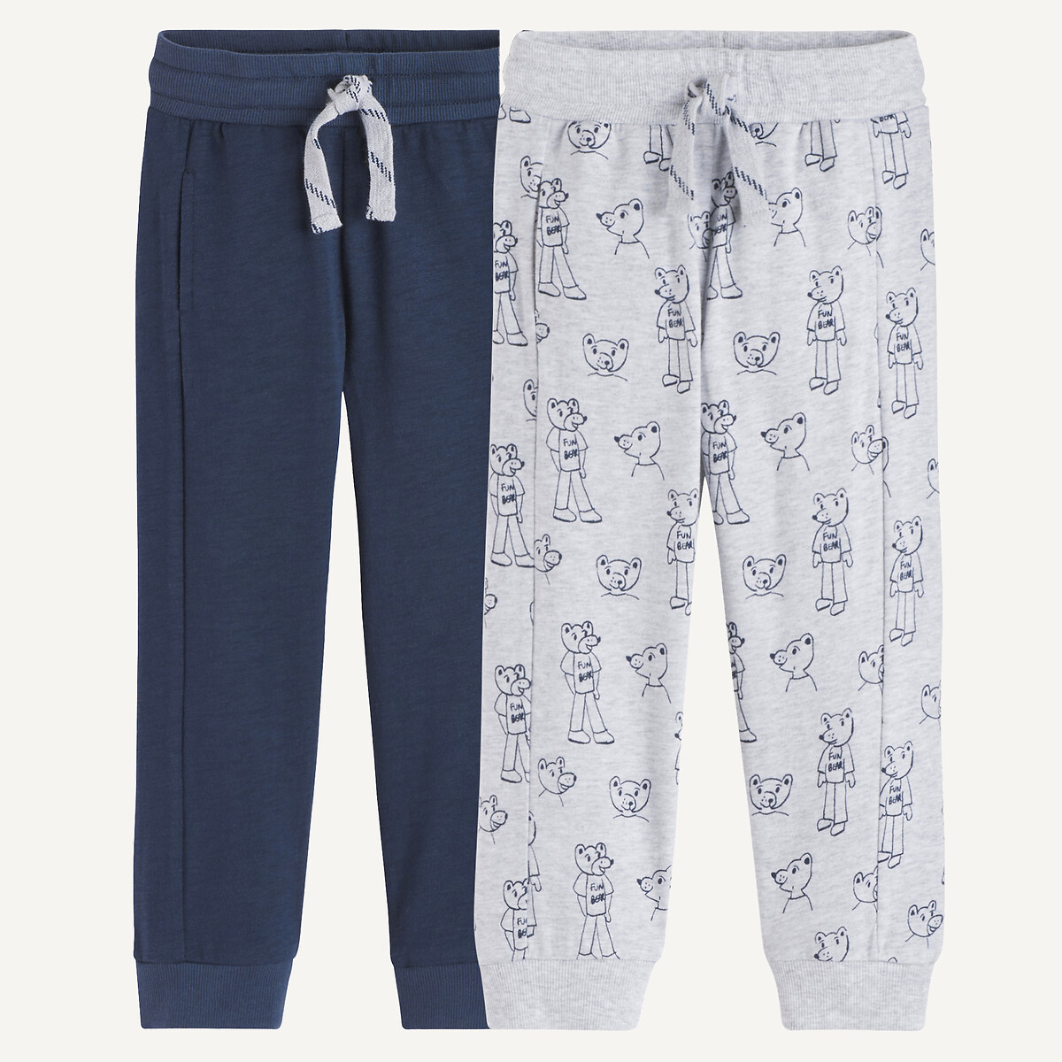 La Redoute Collections Σετ 2 ζέρσεϊ παντελόνια φόρμας με νερά στην ύφανση