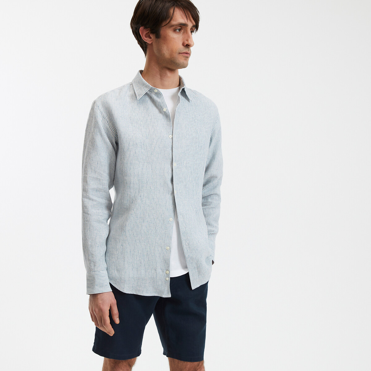 La Redoute Collections Ριγέ λινό πουκάμισο