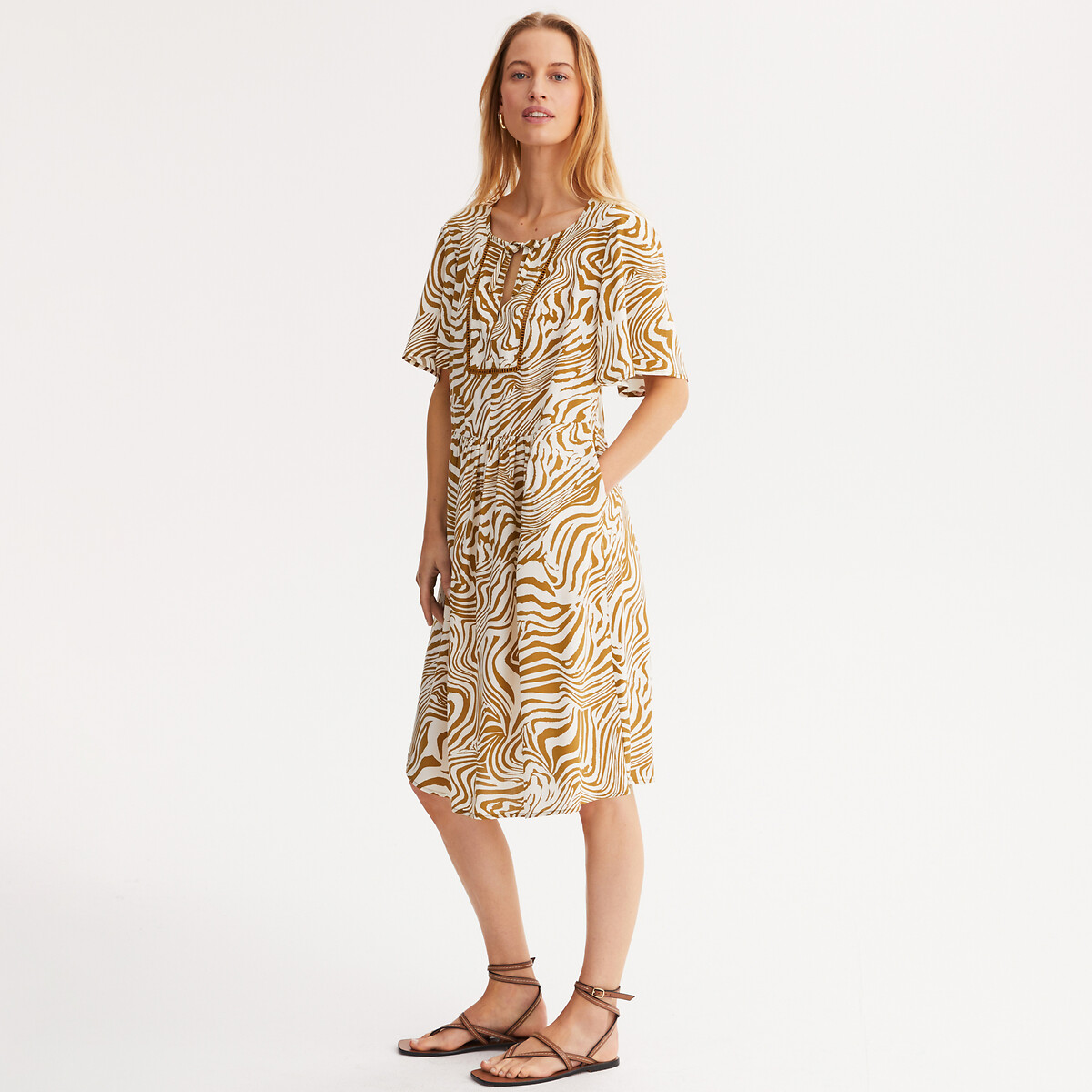  Εβαζέ μίντι φόρεμα με animal print 2025