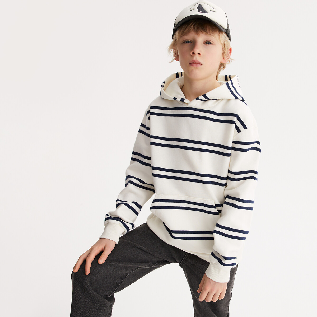 La Redoute Collections Φούτερ oversize από φανέλα με κουκούλα