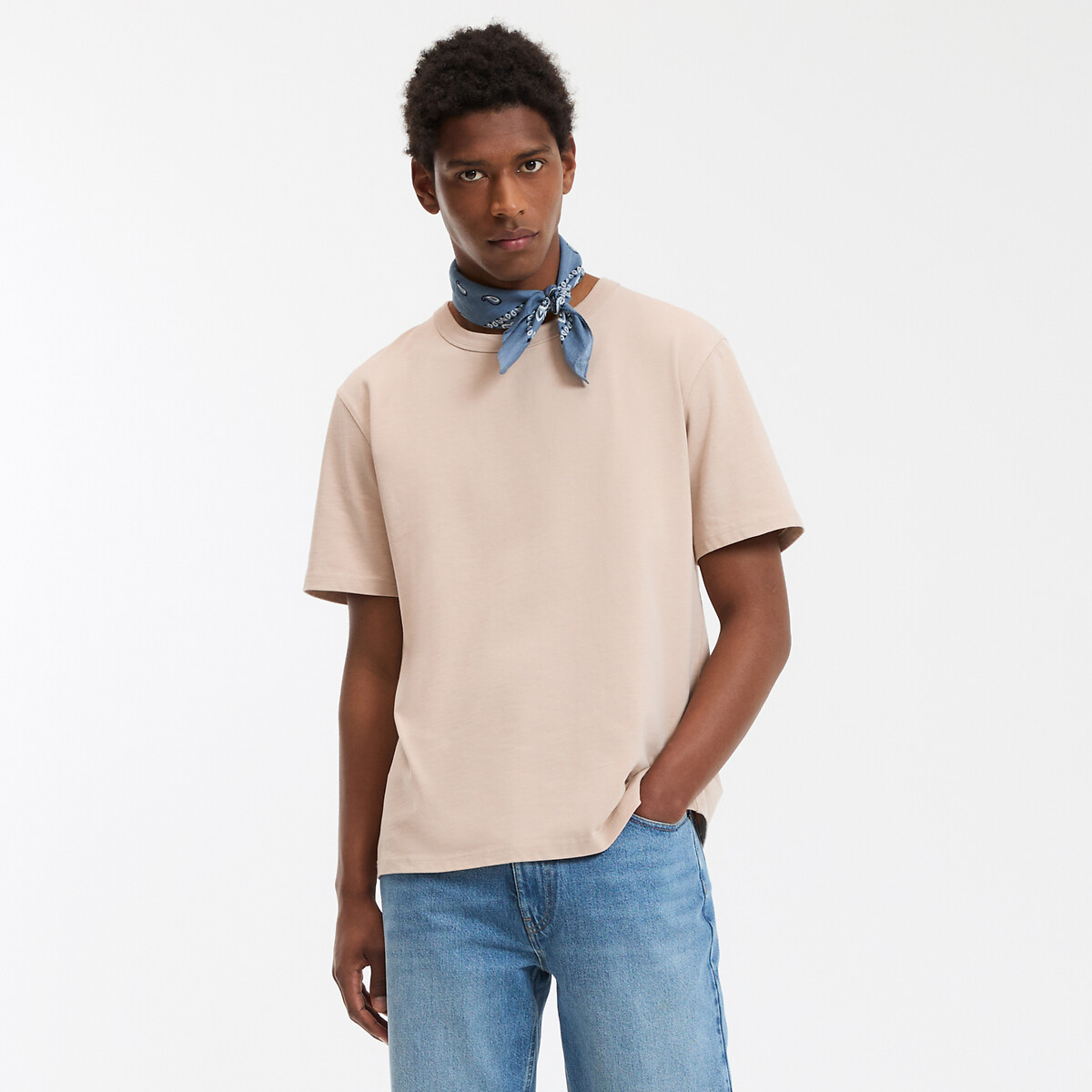 T-shirt με στρογγυλό λαιμό από βαμβακερό τζέρσεϋ