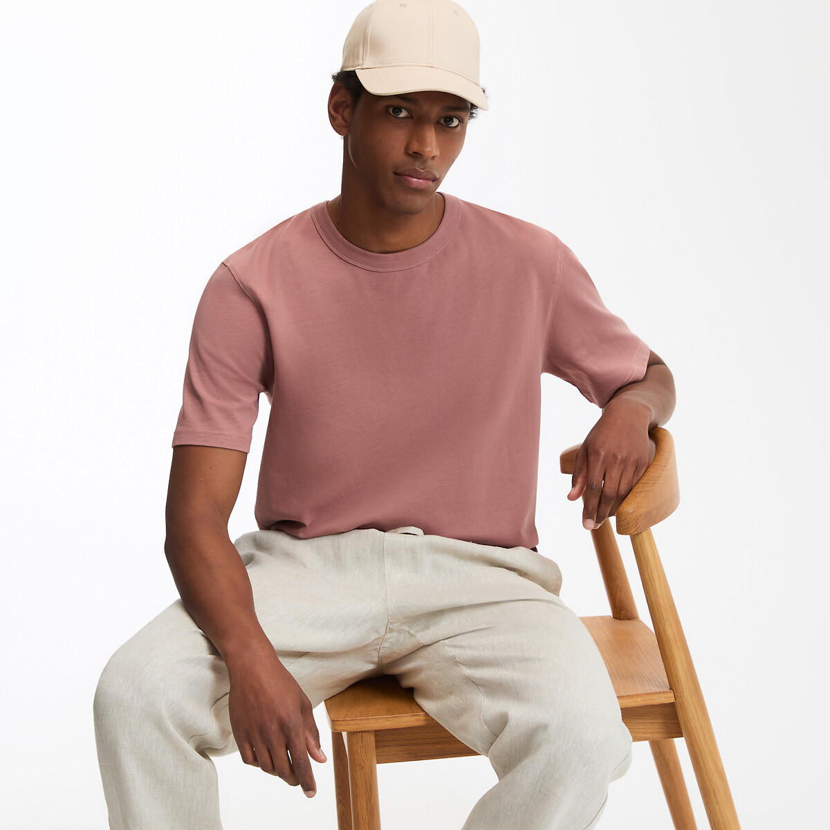 La Redoute Collections T-shirt με στρογγυλό λαιμό από βαμβακερό τζέρσεϋ