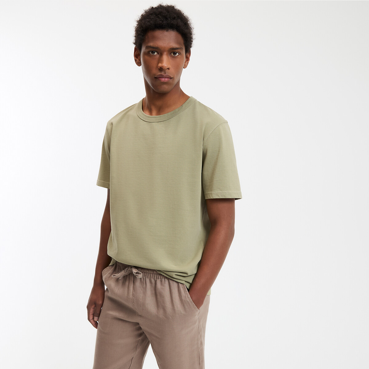 La Redoute Collections T-shirt με στρογγυλό λαιμό από βαμβακερό τζέρσεϋ