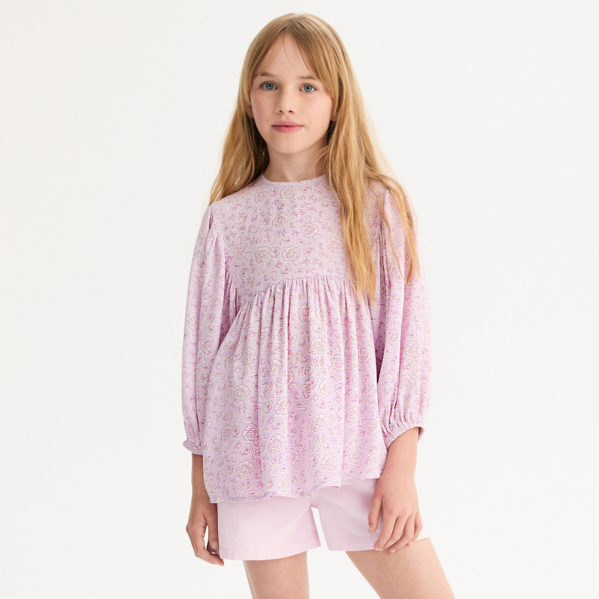 La Redoute Collections Μακρυμάνικη φαρδιά μπλούζα με εμπριμέ μοτίβο