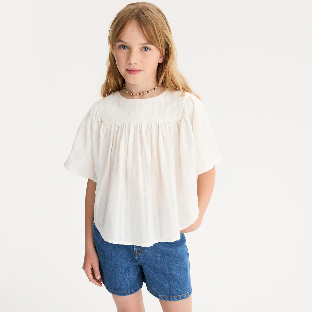La Redoute Collections Μπλούζα με μανίκια πεταλούδα