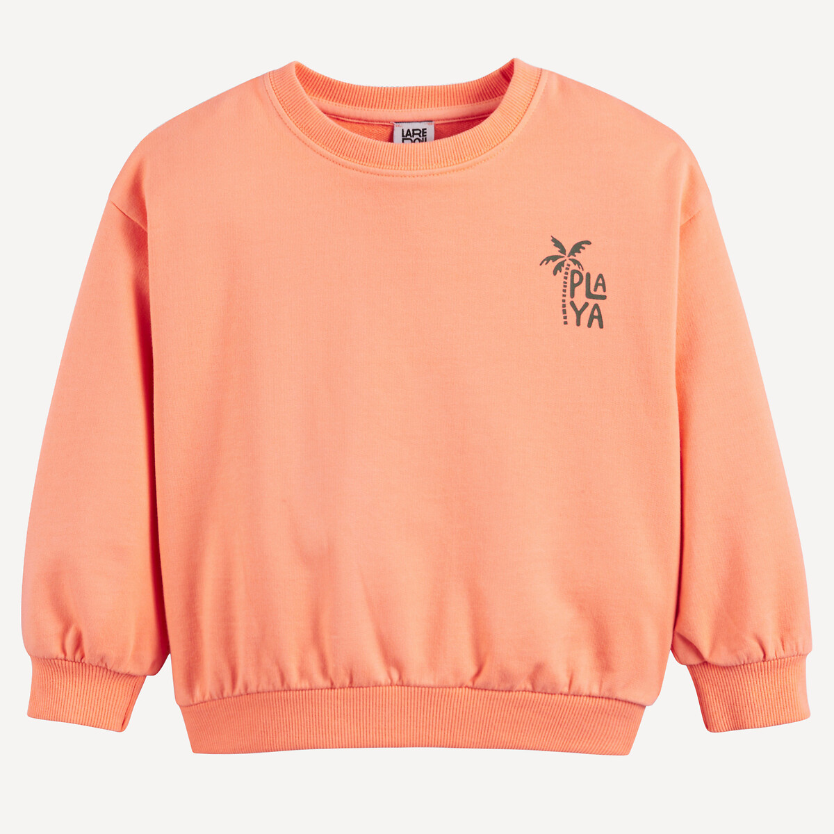 La Redoute Collections Φούτερ από φανέλα με στρογγυλή λαιμόκοψη και στάμπα στην πλάτη