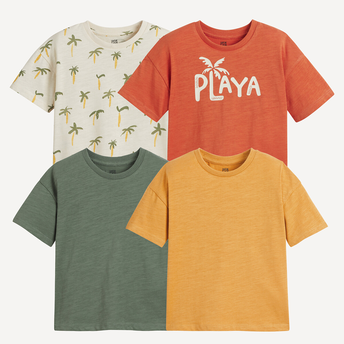 La Redoute Collections Σετ 4 T-shirt με μοτίβο φοίνικες