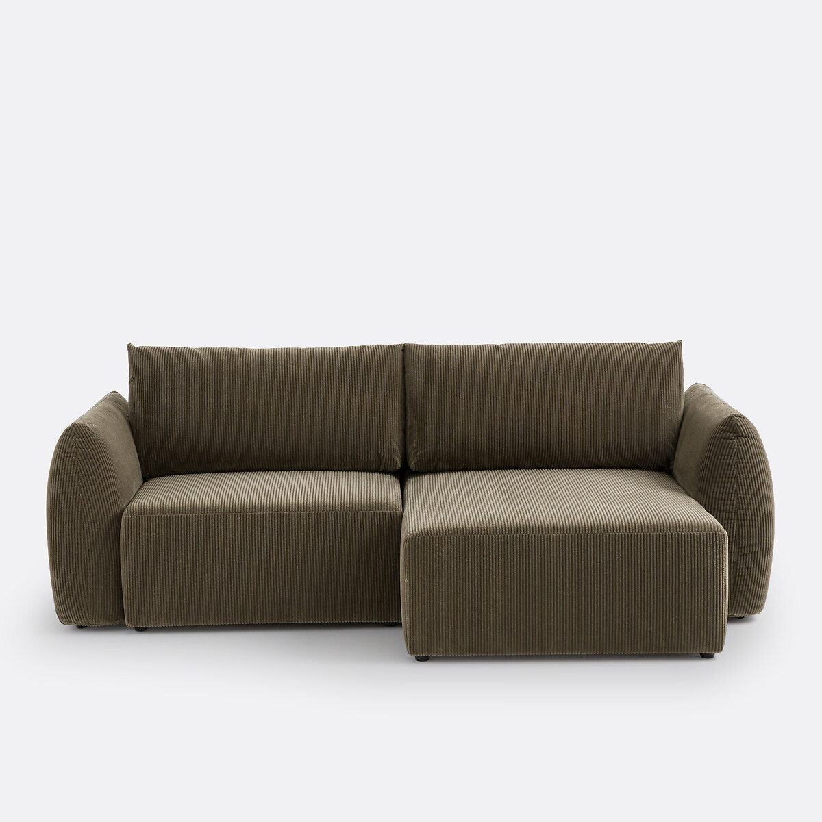 Γωνιακός πτυσσόμενος καναπές-κρεβάτι από κοτλέ βελούδο, Edith