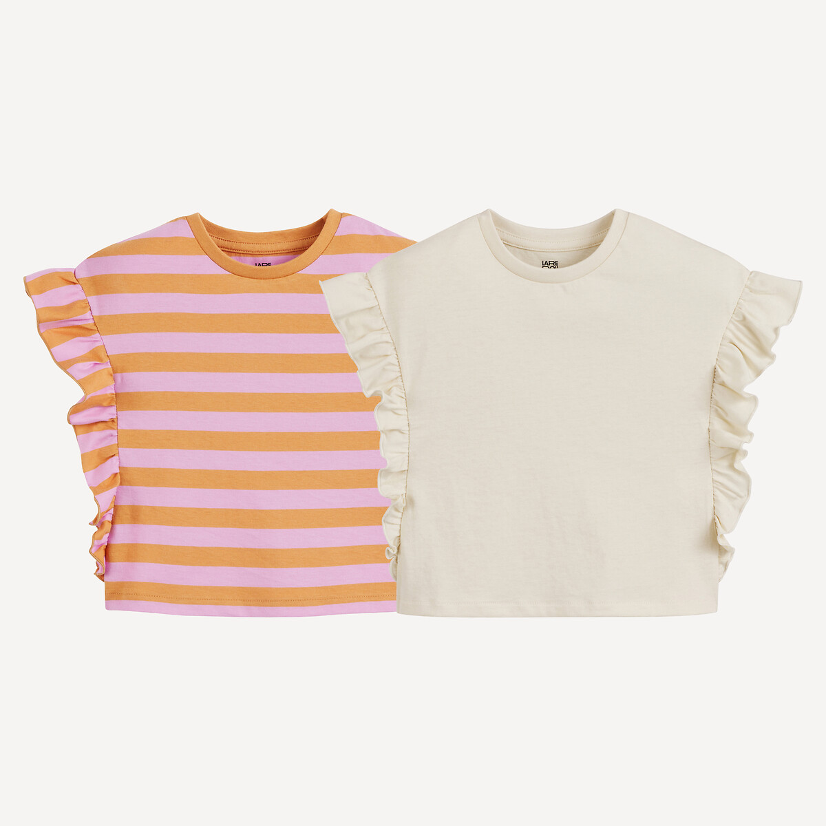 La Redoute Collections Σετ 2 μπλούζες με βολάν