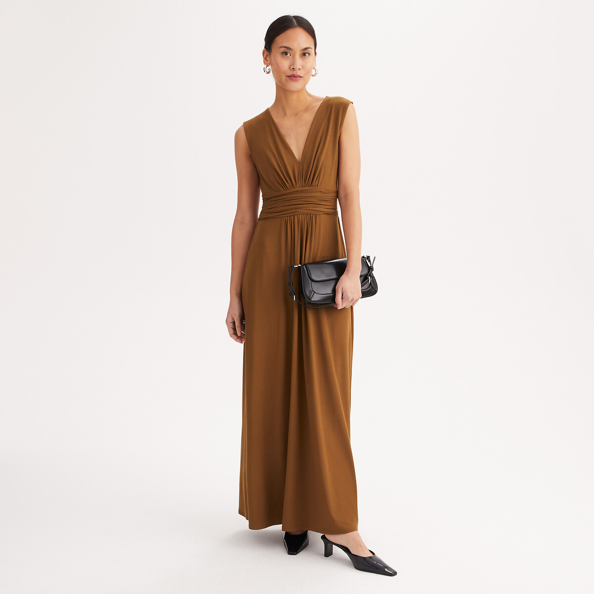 Anne Weyburn Μακρύ αμάνικο φόρεμα σε εβαζέ γραμμή