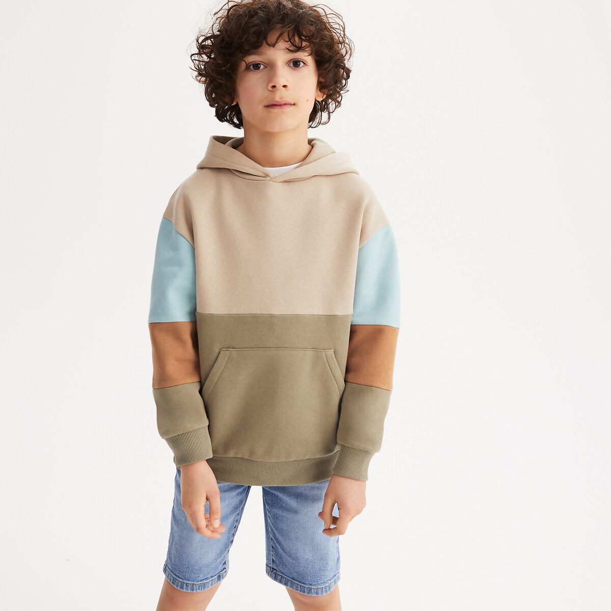 La Redoute Collections Φούτερ color block από φανέλα με κουκούλα