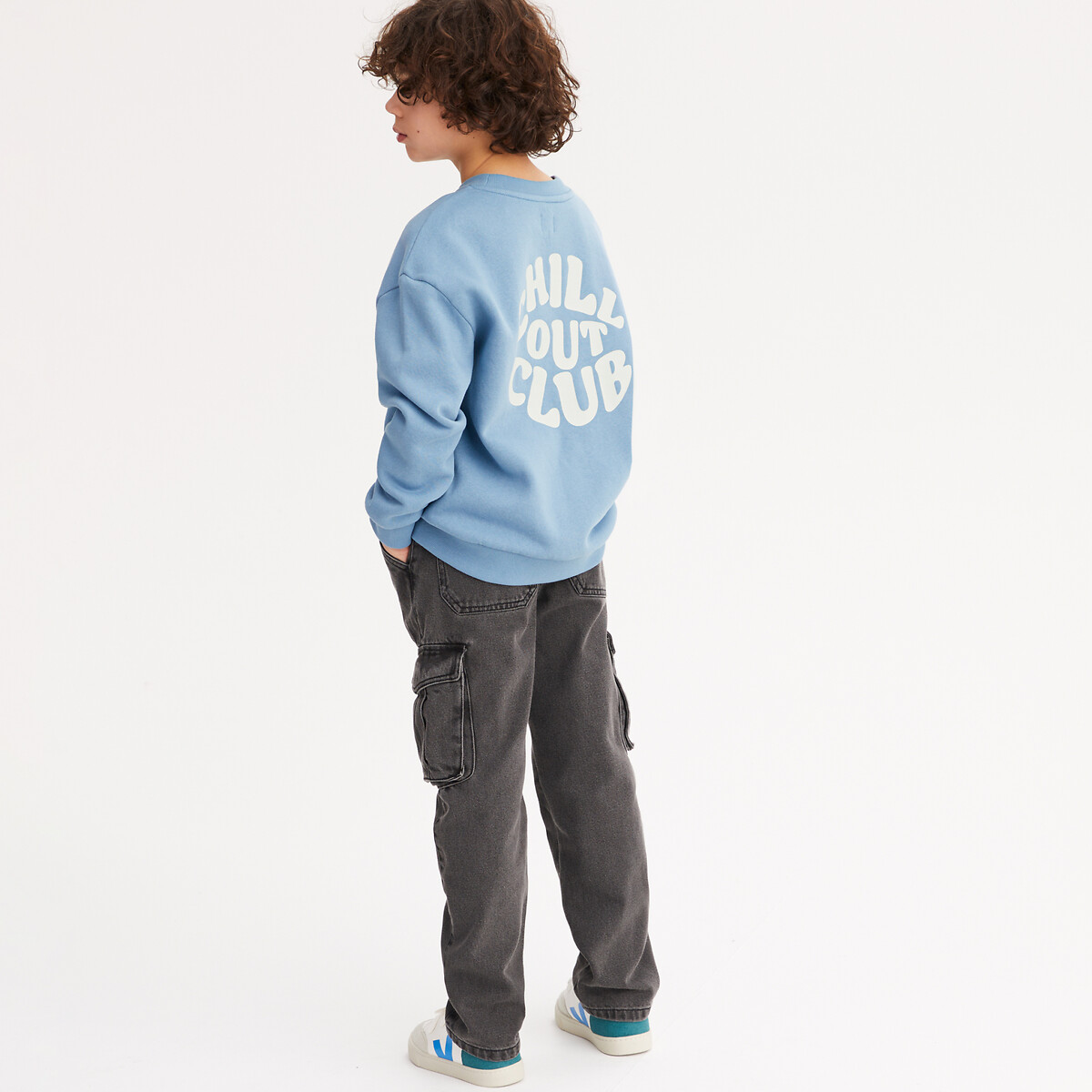 La Redoute Collections Φούτερ oversize από φανέλα με στρογγυλή λαιμόκοψη