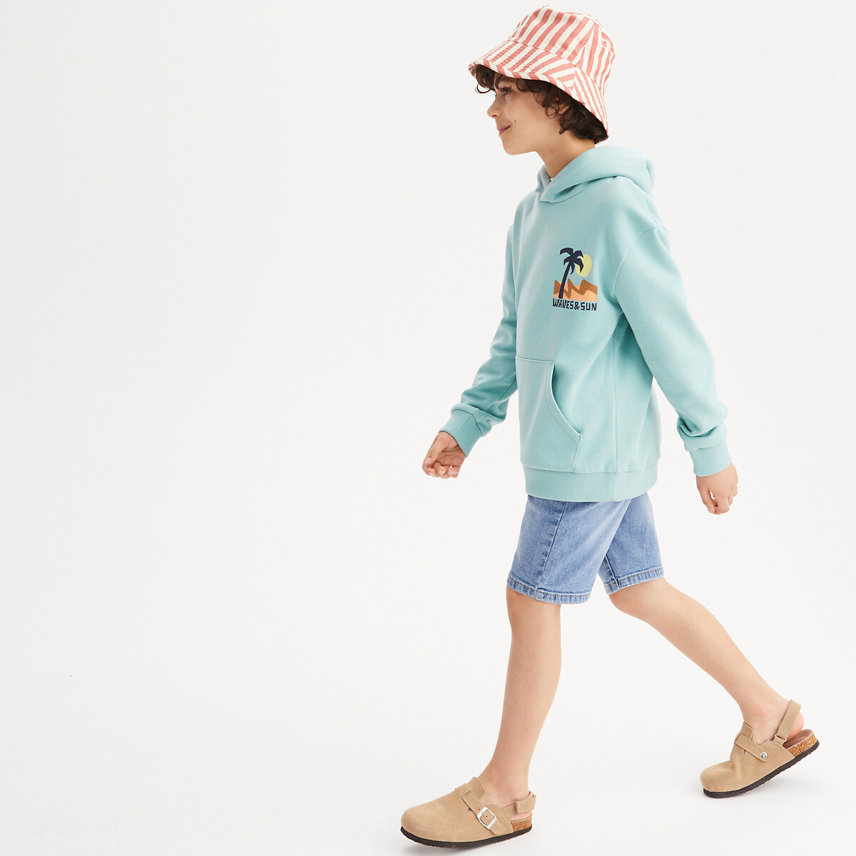 La Redoute Collections Φούτερ από φανέλα με κουκούλα και μοτίβο φοίνικες