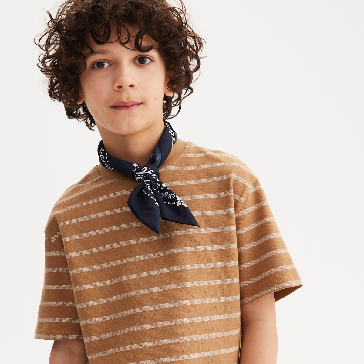 La Redoute Collections Ριγέ T-shirt με στρογγυλή λαιμόκοψη: