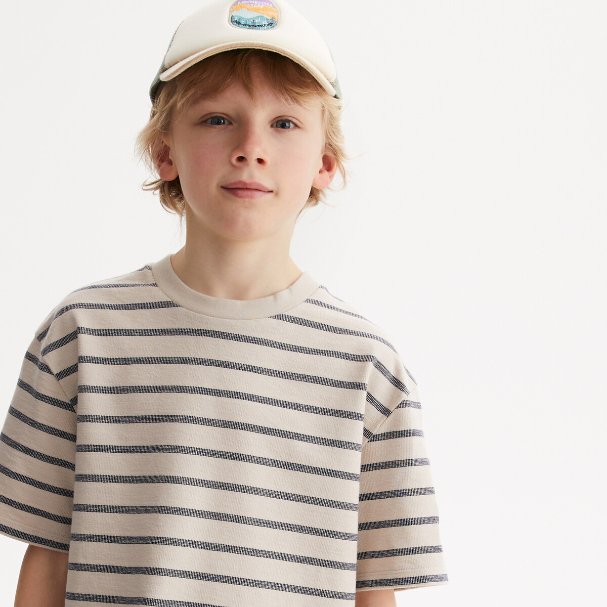 La Redoute Collections Ριγέ T-shirt με στρογγυλή λαιμόκοψη: