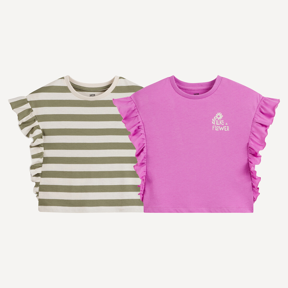 La Redoute Collections Σετ 2 μπλούζες με βολάν
