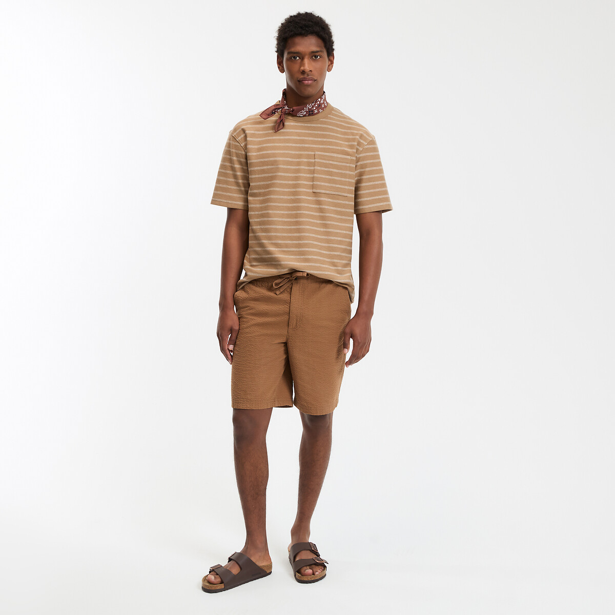 La Redoute Collections Βερμούδα seersucker με λάστιχο στη μέση