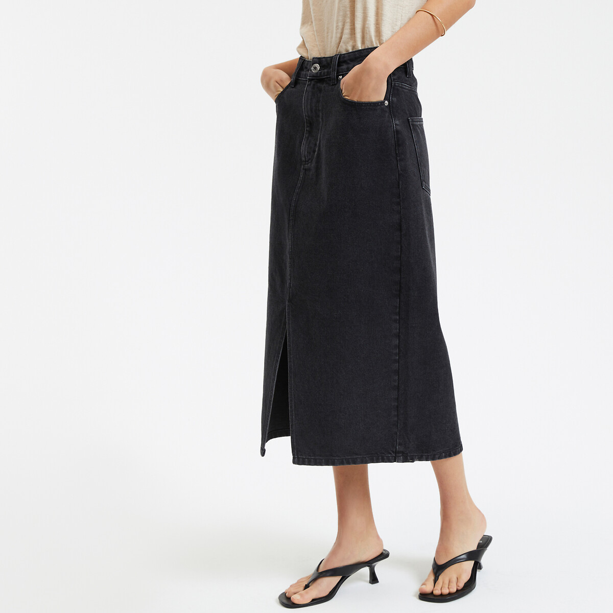 La Redoute Collections Μίντι ίσια φούστα από ντένιμ