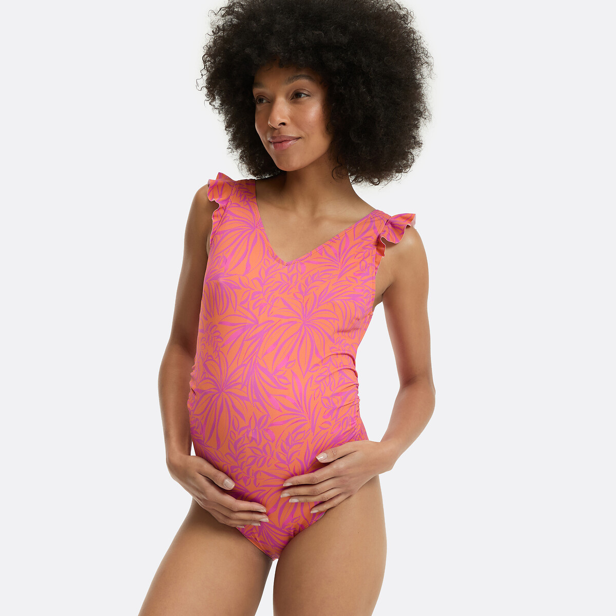 Ολόσωμο μαγιό εγκυμοσύνης με τρίγωνες θήκες