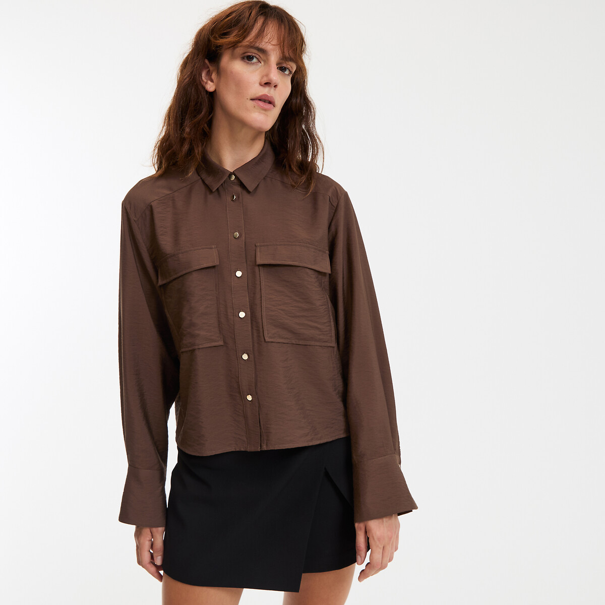 Μακρυμάνικο κοντό πουκάμισο σε φαρδιά γραμμή