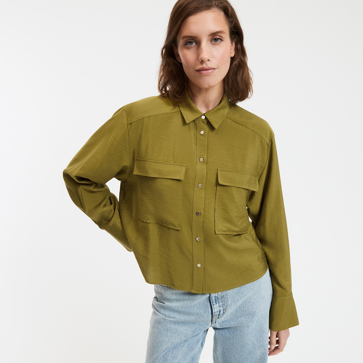 Μακρυμάνικο κοντό πουκάμισο σε φαρδιά γραμμή