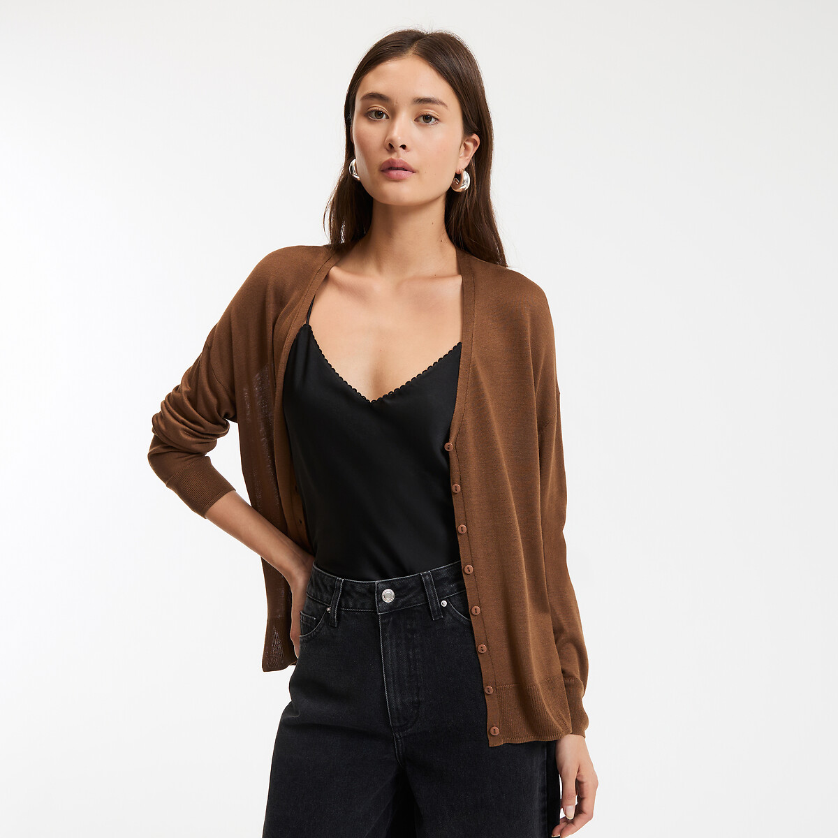 Ζακέτα με λεπτή πλέξη