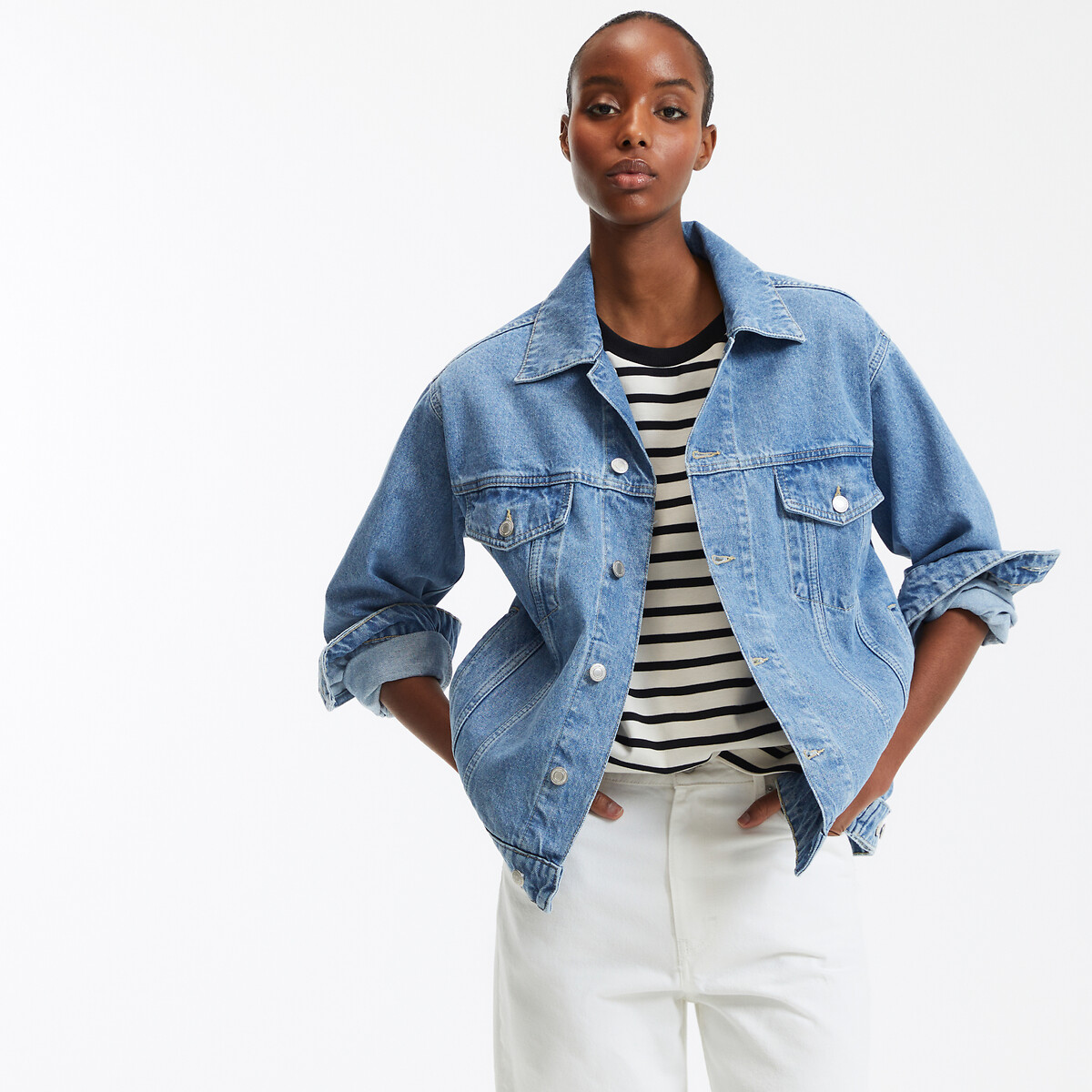 La Redoute Collections Μπουφάν oversize από ντένιμ