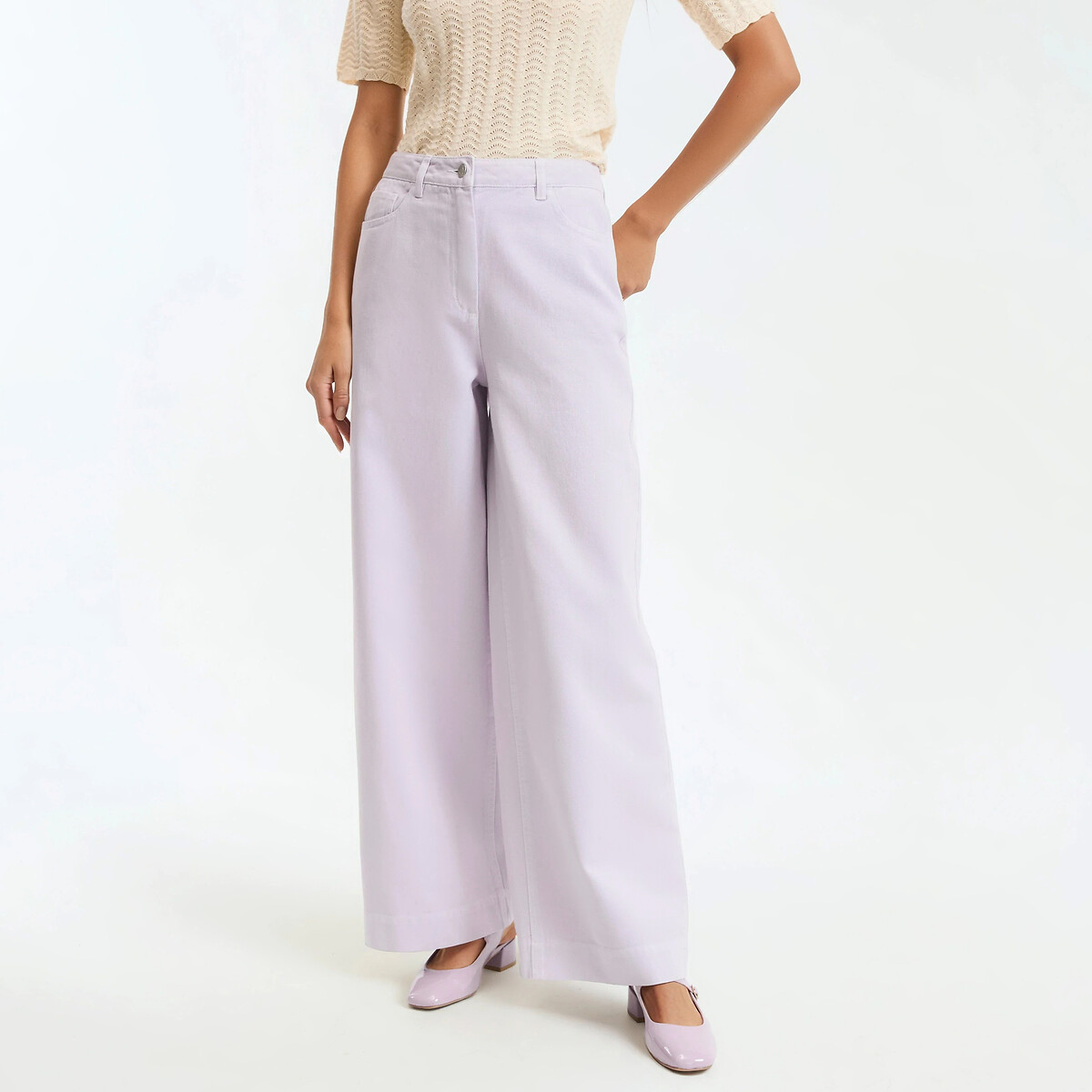 La Redoute Collections Ψηλόμεσο φαρδύ παντελόνι