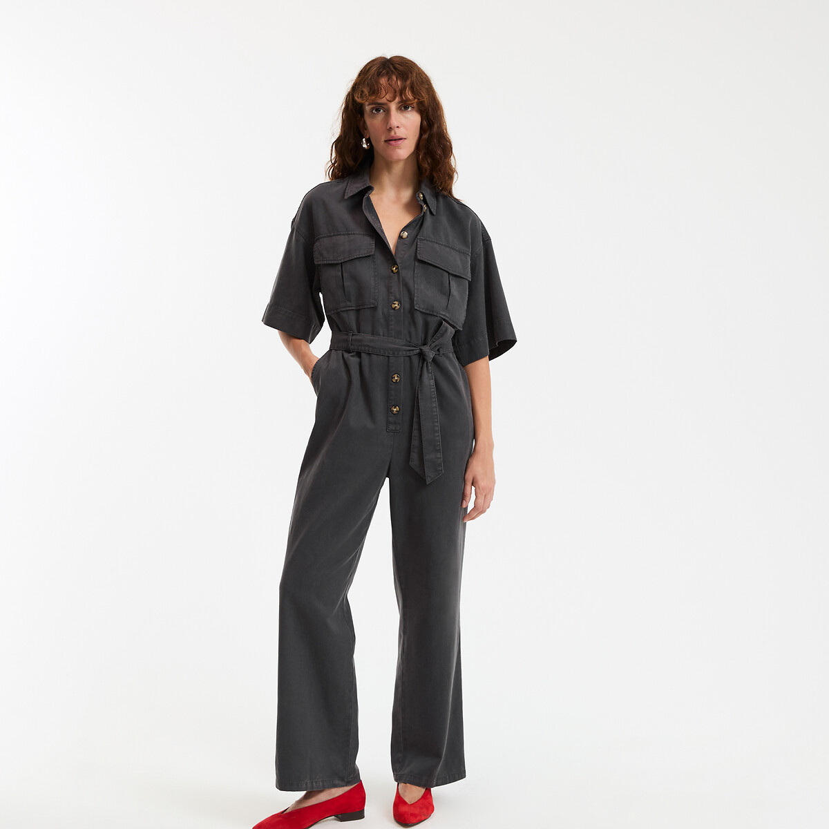 La Redoute Collections Ολόσωμη φόρμα με κοντά μανίκια