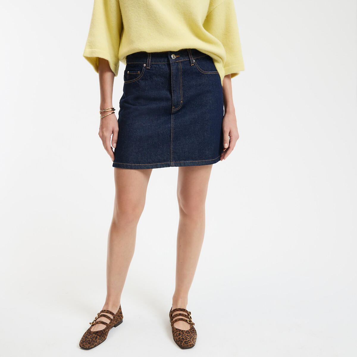 La Redoute Collections Κοντή φούστα από ντένιμ