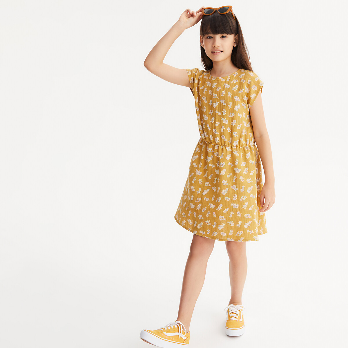 La Redoute Collections Αμάνικο εβαζέ φόρεμα από βαμβακερή γάζα