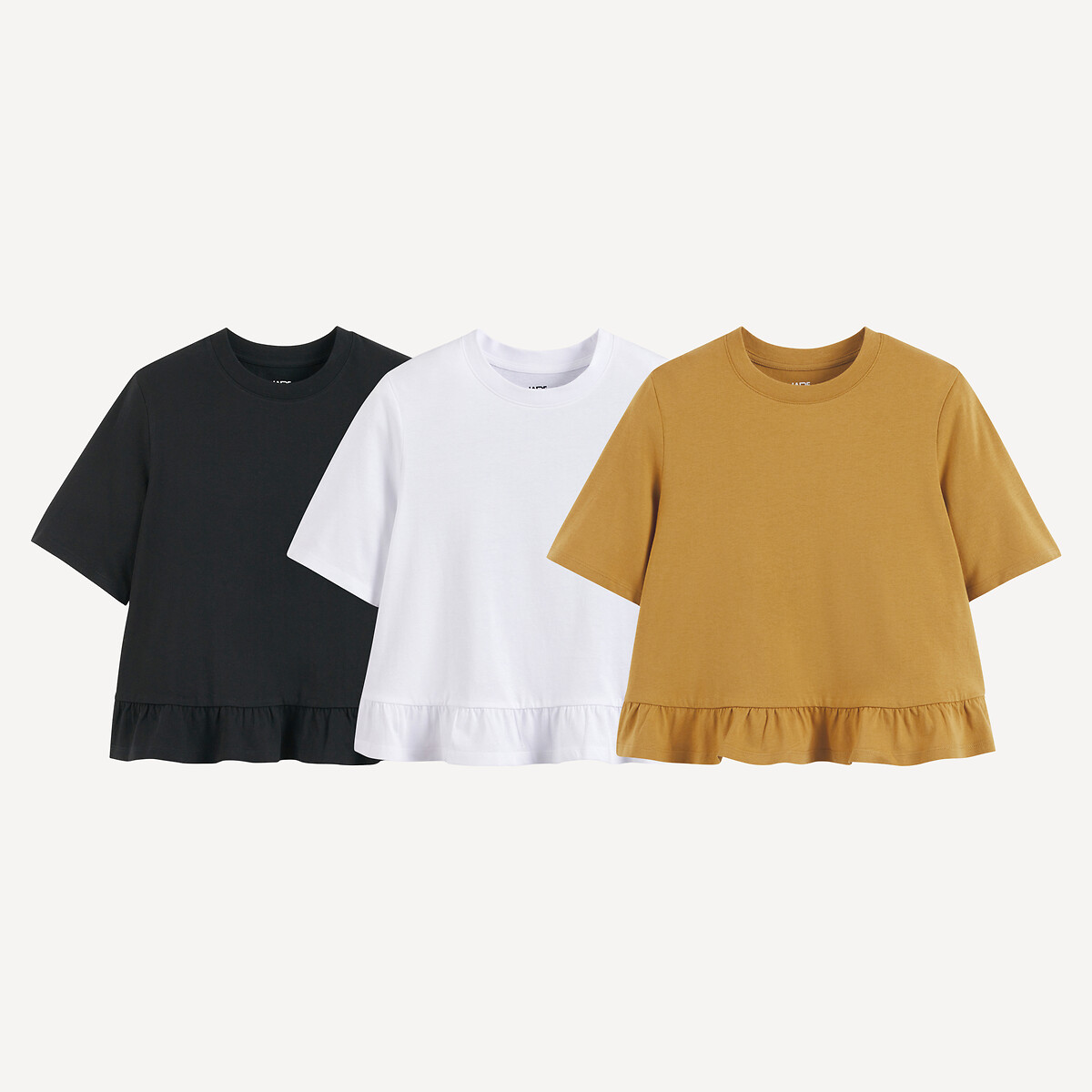 La Redoute Collections Σετ 3 μπλούζες με βολάν
