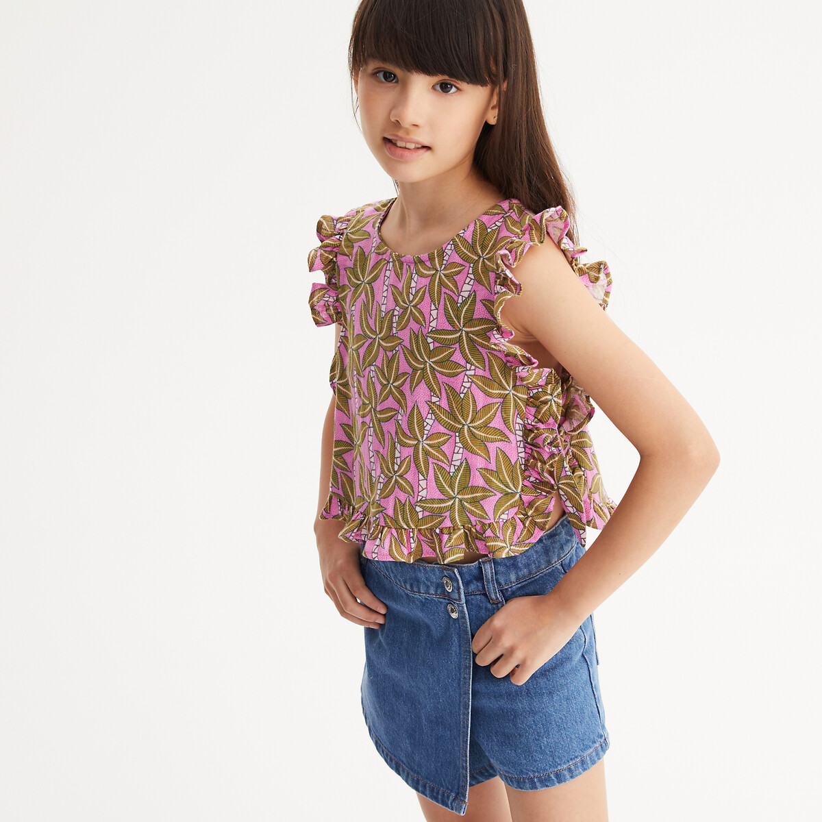 La Redoute Collections Αμάνικη cropped μπλούζα με εμπριμέ μοτίβο
