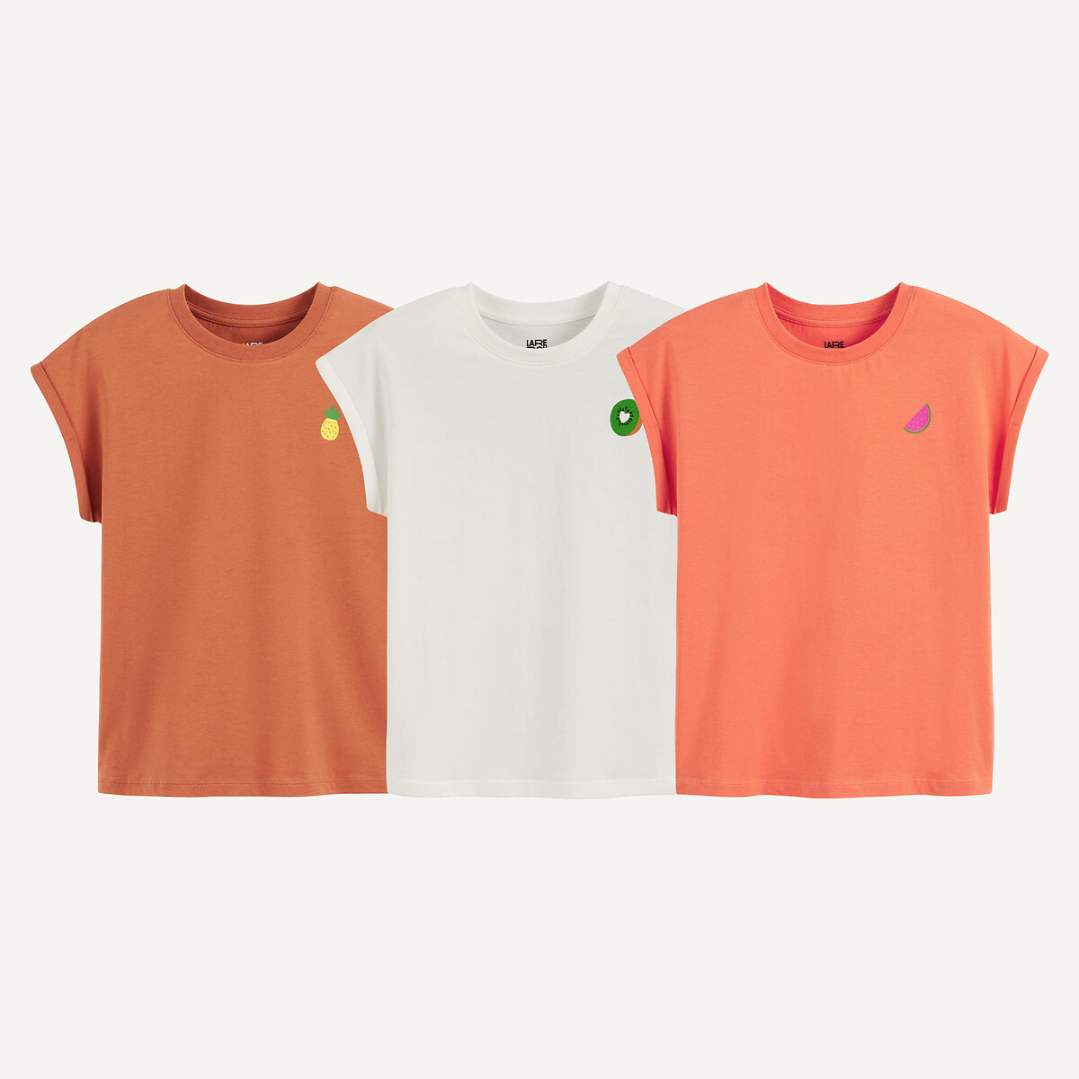 La Redoute Collections Σετ 3 T-shirt με στάμπα φρούτο