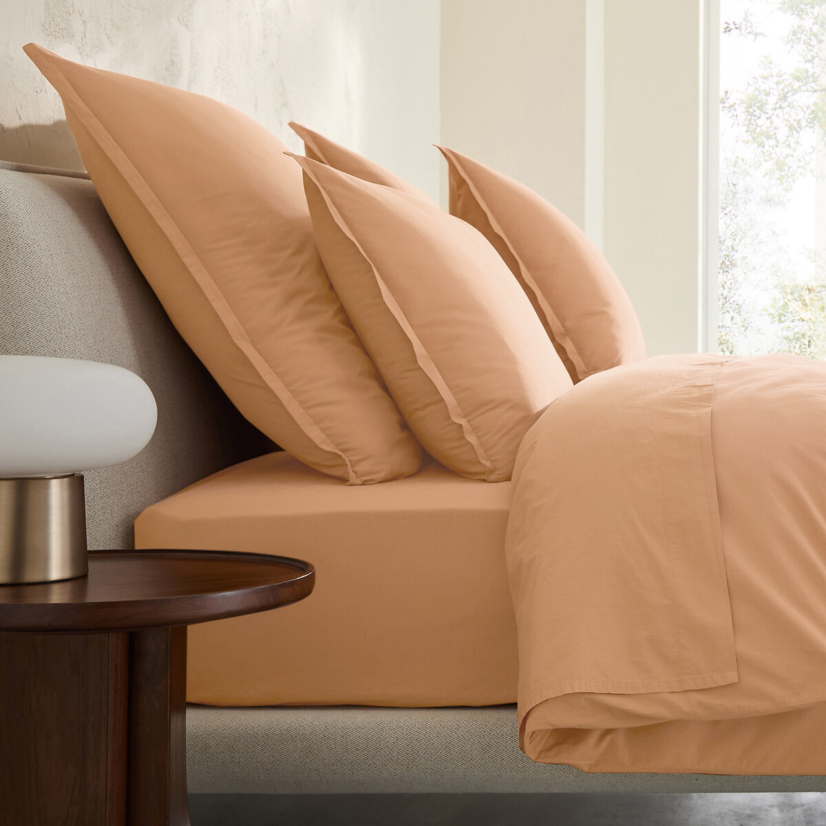 Μαξιλαροθήκη από προπλυμένο βαμβακερό περκάλι, 300 κλωστές, Sabbal