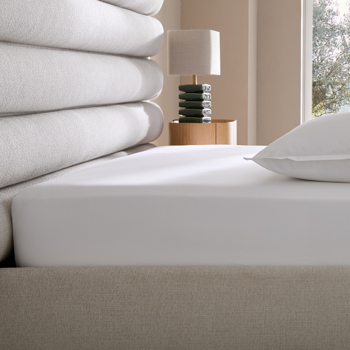 Σεντόνι με λάστιχο από βαμβακερό περκάλι με γύρισμα 30 εκ. 140x190 cm