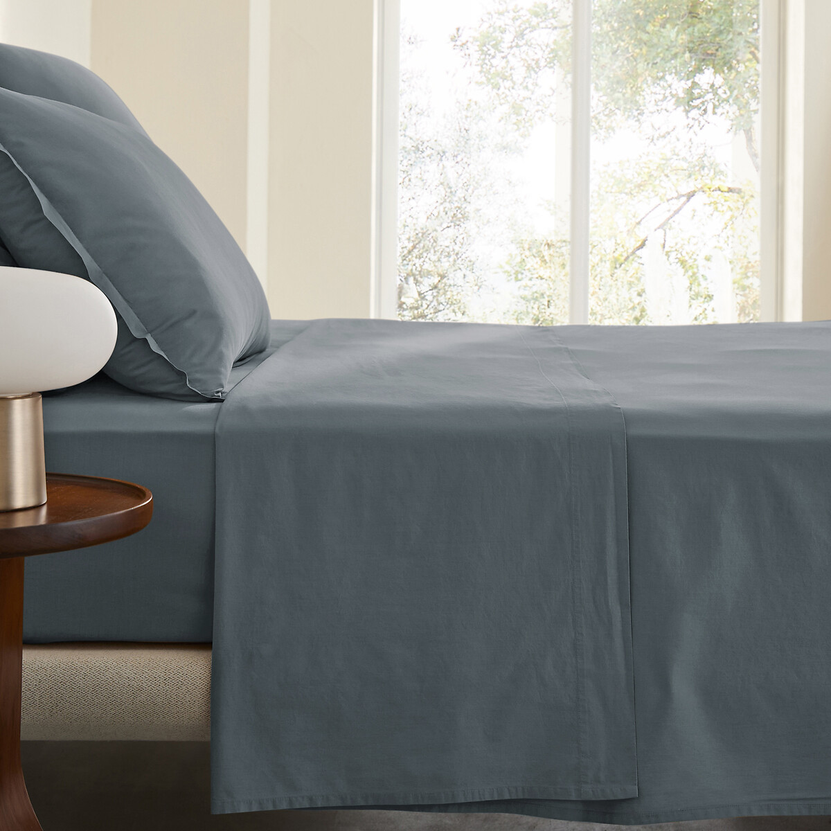 AM.PM Σεντόνι από προπλυμένο βαμβακερό περκάλι 180x290 cm