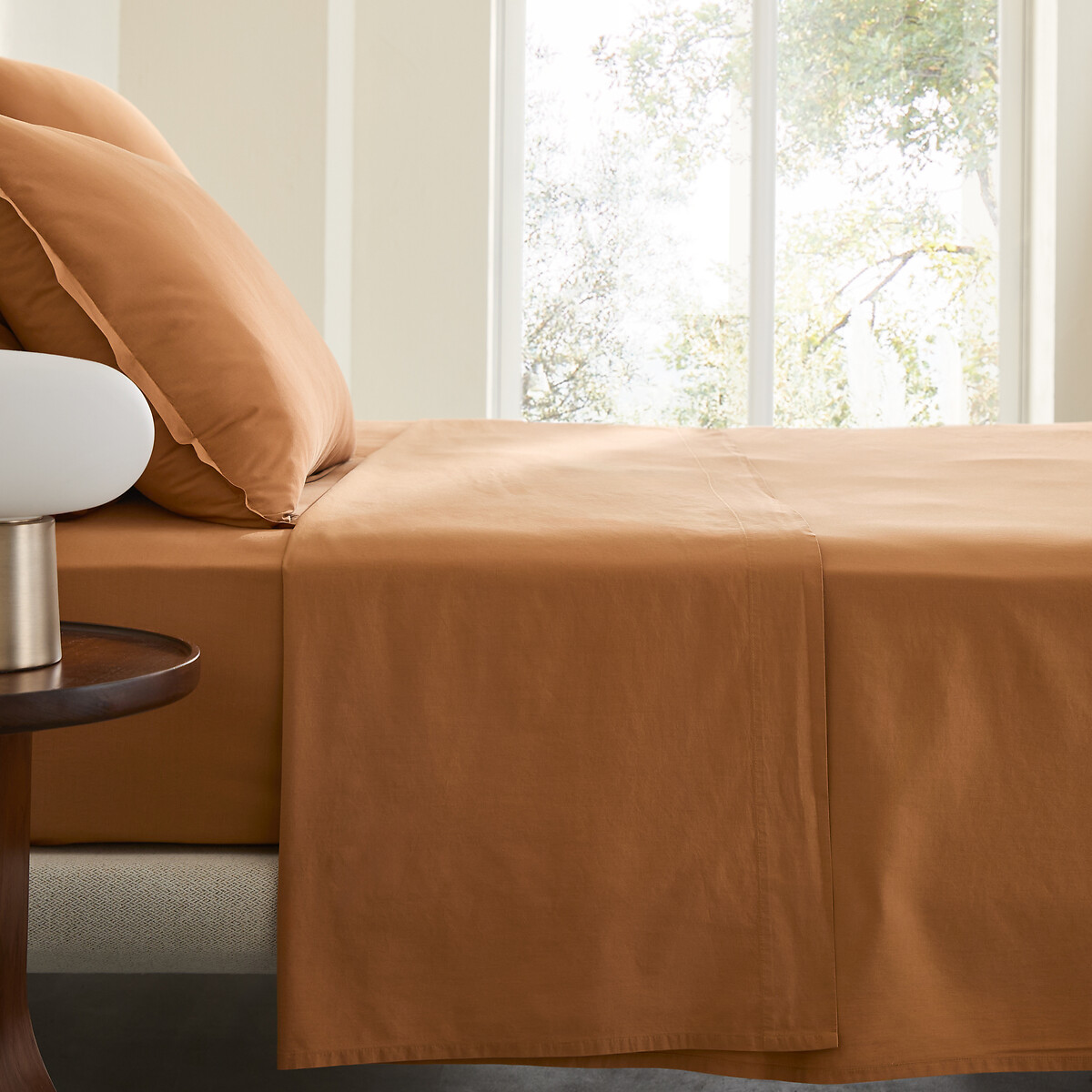 AM.PM Σεντόνι από προπλυμένο βαμβακερό περκάλι 180x290 cm