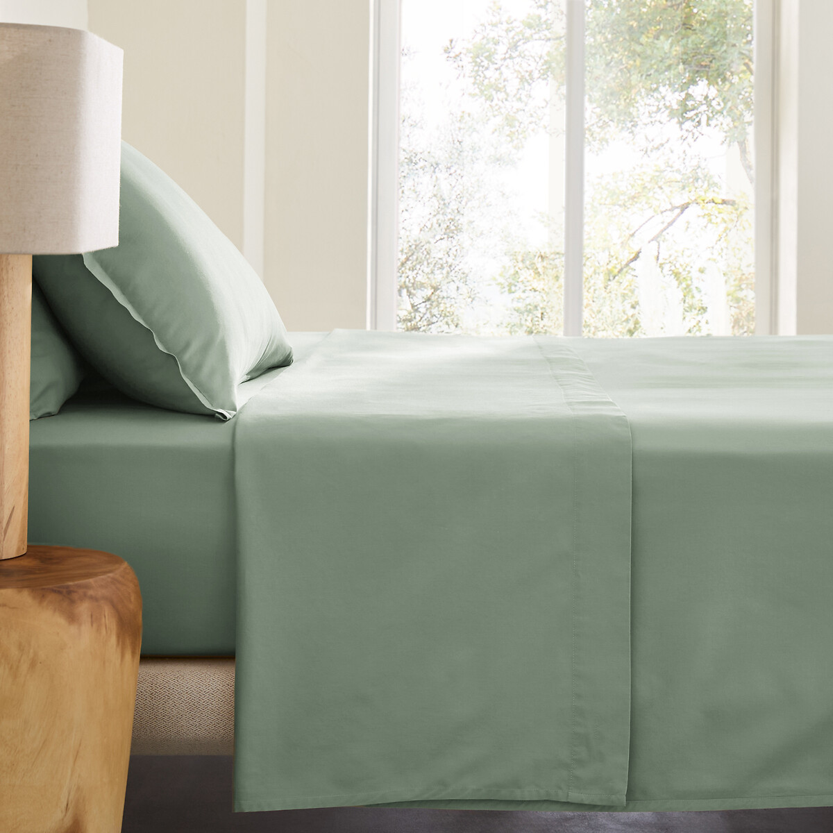 Σεντόνι από προπλυμένο βαμβακερό σατέν 180x290 cm