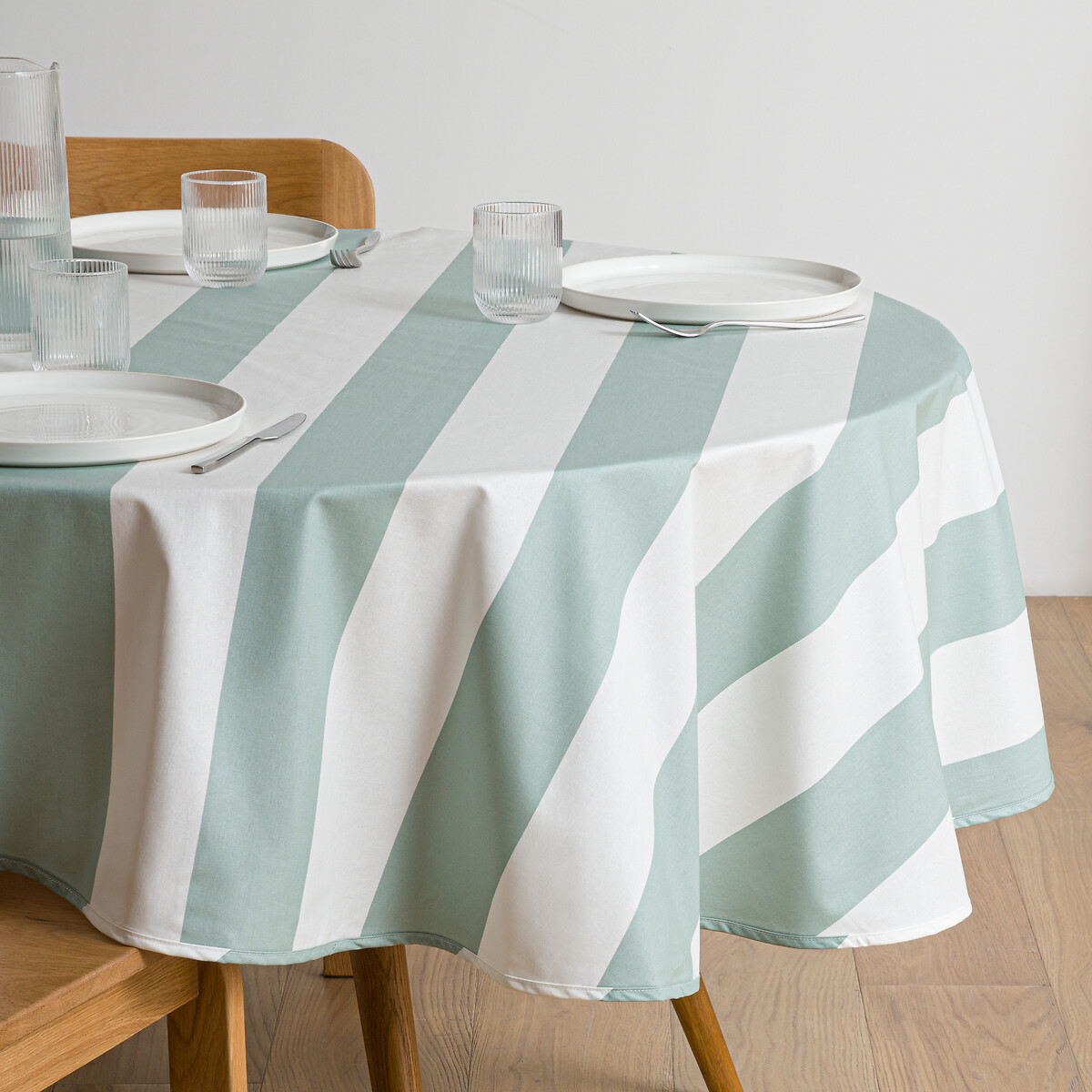 Στρογγυλό τραπεζομάντηλο από επικερωμένο βαμβάκι 160 cm