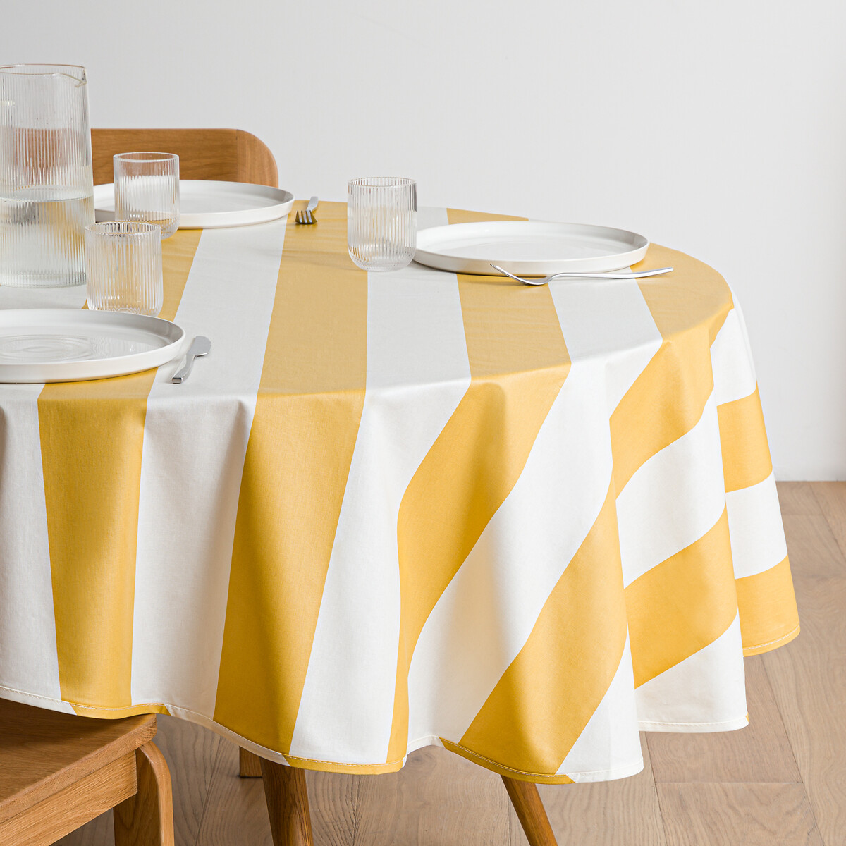 Στρογγυλό τραπεζομάντηλο από επικερωμένο βαμβάκι, Hendaye