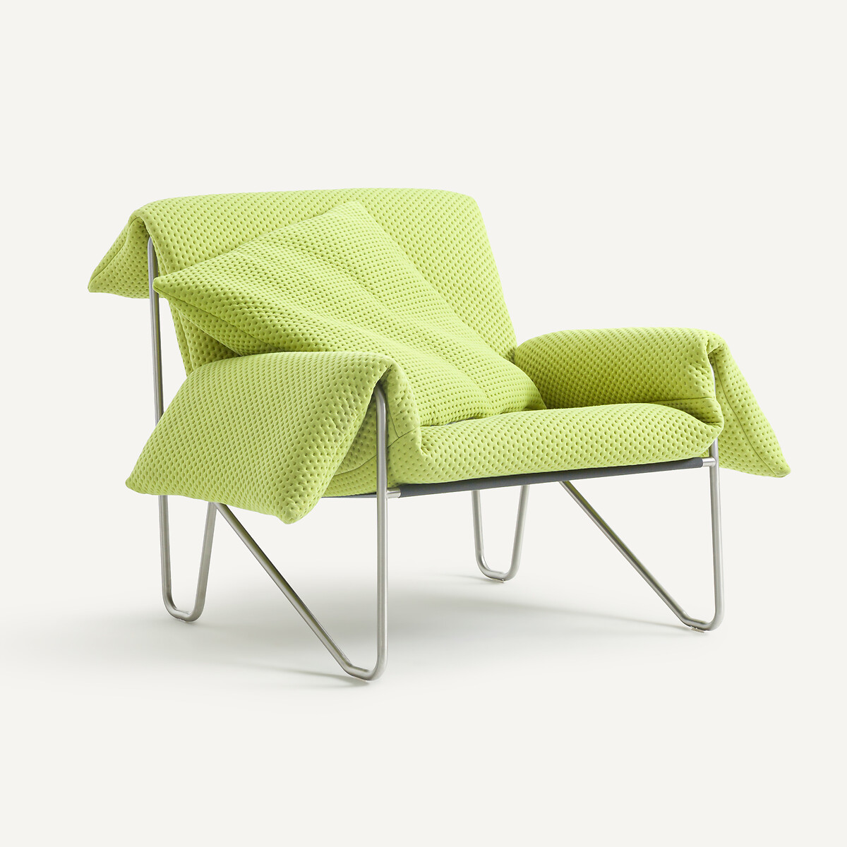 OTTO STUDIO FOR AM.PM Μεταλλική πολυθρόνα με ενιαίο καπιτονέ μαξιλάρι