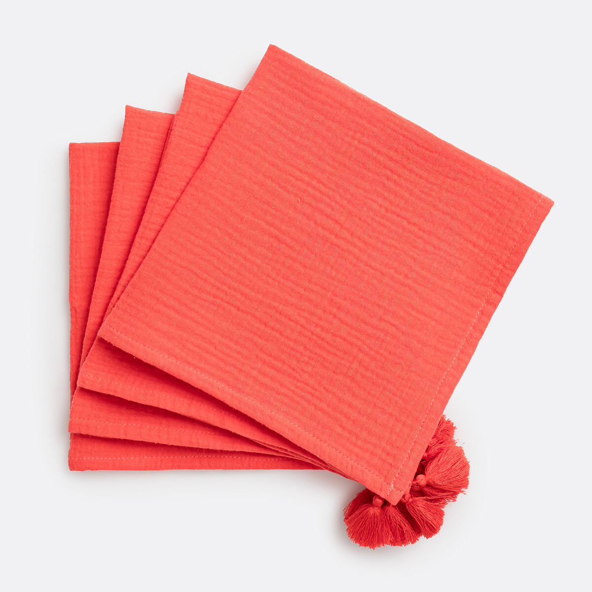 La Redoute Interieurs Σετ 4 πετσέτες φαγητού από βαμβακερή γάζα 45x45 cm