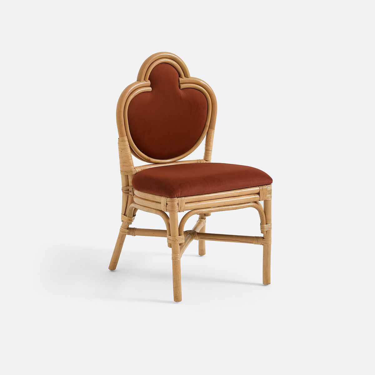 Καρέκλα από ρατάν και βελούδο Μ51xΠ46xΥ87cm