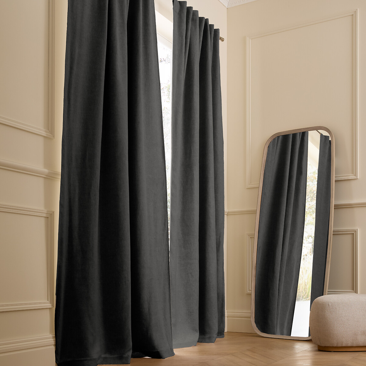 Κουρτίνα συσκότισης από πλυμένο λινό 140x320 cm