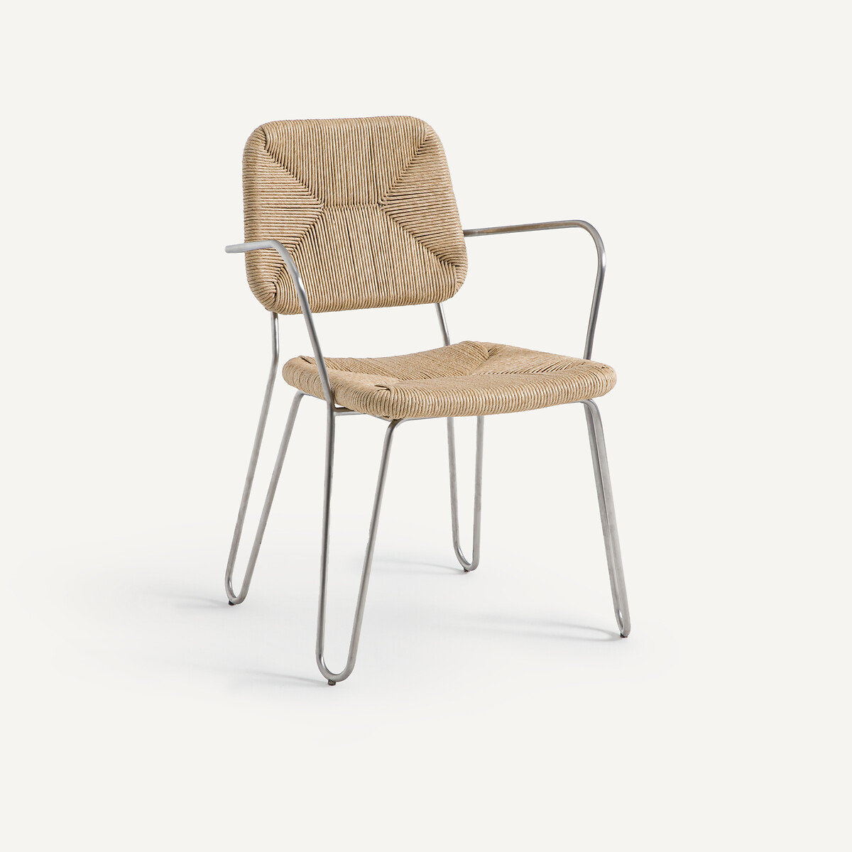 OTTO STUDIO FOR AM.PM Πολυθρόνα τραπεζαρίας από πλεγμένη συνθετική ψάθα ECOLENE