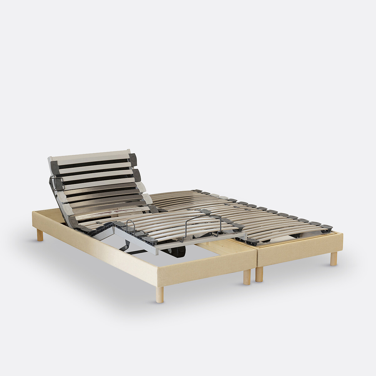 Ηλεκτρικό κρεβάτι με τάβλες και υφασμάτινη ταπετσαρία 90x190 cm